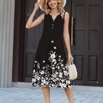 Casual Midi Length Vacation Beach Sundress (US Only)