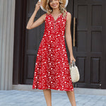 Casual Midi Length Vacation Beach Sundress (US Only)