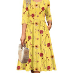 Nadorine Casual Flowy A-Line Midi Sundress with Pockets for Women Casual Beach Vacation Summer 2026