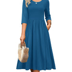 Nadorine Casual Flowy A-Line Midi Sundress with Pockets for Women Casual Beach Vacation Summer 2026