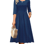 Nadorine Casual Flowy A-Line Midi Sundress with Pockets for Women Casual Beach Vacation Summer 2026
