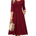 Nadorine Casual Flowy A-Line Midi Sundress with Pockets for Women Casual Beach Vacation Summer 2026