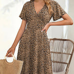 A-Line Ruffle Sleeve Casual Sundress with Pockets (US Only)