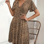 A-Line Ruffle Sleeve Casual Sundress with Pockets (US Only)