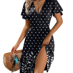 A-Line Ruffle Sleeve Casual Sundress with Pockets (US Only)