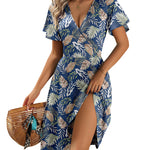 A-Line Ruffle Sleeve Casual Sundress with Pockets (US Only)