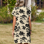 Casual Summer V Neck Mini Short Sleeve Beach Dress (US Only)