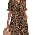 Nadorine Casual Hawaiian Ruffle Sleeve Shift Dress for Women Casual Summer Vacation 2026
