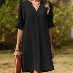 Nadorine Casual Hawaiian Ruffle Sleeve Shift Dress for Women Casual Summer Vacation 2026