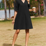 Nadorine Casual Hawaiian Ruffle Sleeve Shift Dress for Women Casual Summer Vacation 2026