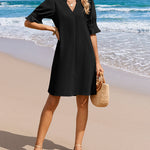Nadorine Casual Hawaiian Ruffle Sleeve Shift Dress for Women Casual Summer Vacation 2026