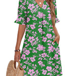 Nadorine Casual Hawaiian Ruffle Sleeve Shift Dress for Women Casual Summer Vacation 2026
