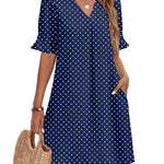 Nadorine Casual Hawaiian Ruffle Sleeve Shift Dress for Women Casual Summer Vacation 2026