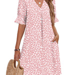 Nadorine Casual Hawaiian Ruffle Sleeve Shift Dress for Women Casual Summer Vacation 2026
