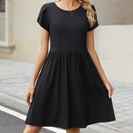 Short Sleeve A-line Mini Dresses with Pockets (US Only)