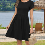 Short Sleeve A-line Mini Dresses with Pockets (US Only)