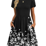 Short Sleeve A-line Mini Dresses with Pockets (US Only)