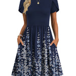 Short Sleeve A-line Mini Dresses with Pockets (US Only)