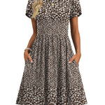 Short Sleeve A-line Mini Dresses with Pockets (US Only)