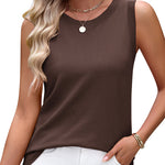 Summer Crew Neck Ribbed Knit Tank Top (US Only)
