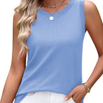 Summer Crew Neck Ribbed Knit Tank Top (US Only)