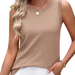 Summer Crew Neck Ribbed Knit Tank Top (US Only)