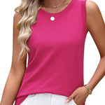 Summer Crew Neck Ribbed Knit Tank Top (US Only)