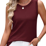 Summer Crew Neck Ribbed Knit Tank Top (US Only)