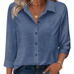 Nadorine Business Casual 3/4 Sleeve V Neck Collared Blouse for Women Casual Business Work Office 2026 | Under $40