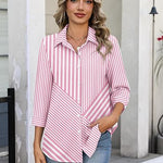 Nadorine Business Casual 3/4 Sleeve V Neck Collared Blouse for Women Casual Business Work Office 2026 | Under $40