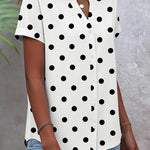 Business Casual Short Sleeve V Neck Blouse (US Only)