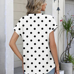 Business Casual Short Sleeve V Neck Blouse (US Only)