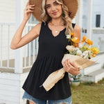 Flowy Peplum Hem Babydoll Blouse (US Only)