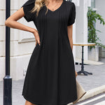 Nadorine Women's Casual A Line Tulip Sleeve Summer Dress (US Only)