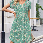 Nadorine Women's Casual A Line Tulip Sleeve Summer Dress (US Only)