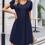 Nadorine Women's Casual A Line Tulip Sleeve Summer Dress (US Only)