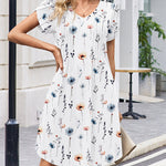 Nadorine Women's Casual A Line Tulip Sleeve Summer Dress (US Only)