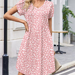 Nadorine Women's Casual A Line Tulip Sleeve Summer Dress (US Only)