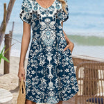 Nadorine Women's Casual A Line Tulip Sleeve Summer Dress (US Only)