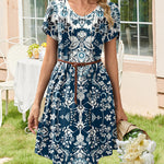 Nadorine Women's Casual A Line Tulip Sleeve Summer Dress (US Only)