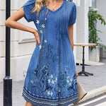 Nadorine Women's Casual A Line Tulip Sleeve Summer Dress (US Only)