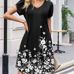 Nadorine Women's Casual A Line Tulip Sleeve Summer Dress (US Only)
