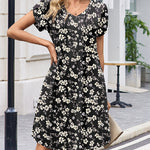 Nadorine Women's Casual A Line Tulip Sleeve Summer Dress (US Only)