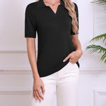 Nadorine Casual Office Short Sleeve Knitted Polo Tops for Women Casual Work Office Loose Fit 2026 | Under $40