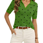 Nadorine Casual Office Short Sleeve Knitted Polo Tops for Women Casual Work Office Loose Fit 2026 | Under $40