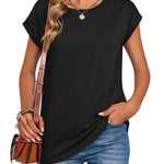 Nadorine Effortless Style Cap Short Sleeve Tops for Women Casual Work Office Loose Fit 2026 | Under $25