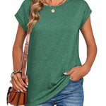Nadorine Effortless Style Cap Short Sleeve Tops for Women Casual Work Office Loose Fit 2026 | Under $25