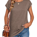 Nadorine Effortless Style Cap Short Sleeve Tops for Women Casual Work Office Loose Fit 2026 | Under $25