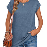 Nadorine Effortless Style Cap Short Sleeve Tops for Women Casual Work Office Loose Fit 2026 | Under $25
