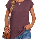 Nadorine Effortless Style Cap Short Sleeve Tops for Women Casual Work Office Loose Fit 2026 | Under $25